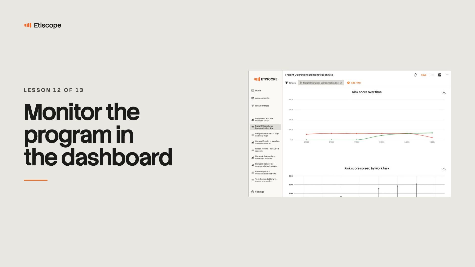 Video poster for lesson 12, Monitor the program in the dashboard